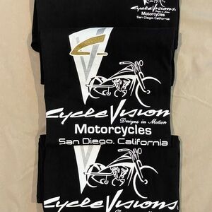 3 pack Cycle Visions San Diego Ca. Large Hanes Black T-Shirt